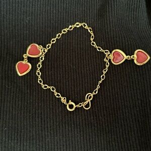 Gold Heart Charm Bracelet
